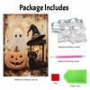 Halloween pearl painting art full pearl handmade diy home decorations featuring ghost pumpkin witch hat black cat lantern