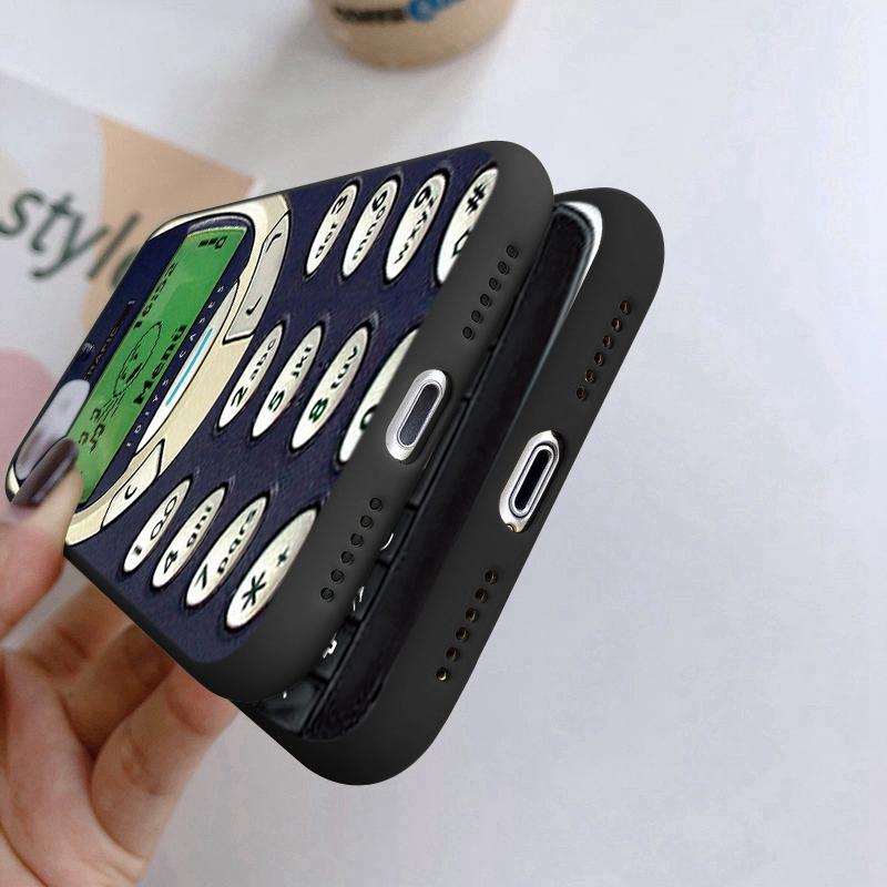 Чехлы для телефонов для iPhone 15 Pro 6 14 XS 13 Max XR 12 Mini 7 Plus X SE 8 11 Забавный ретро-телефон с камерой и рисунком Мягкий противоударный бампер из ТПУ