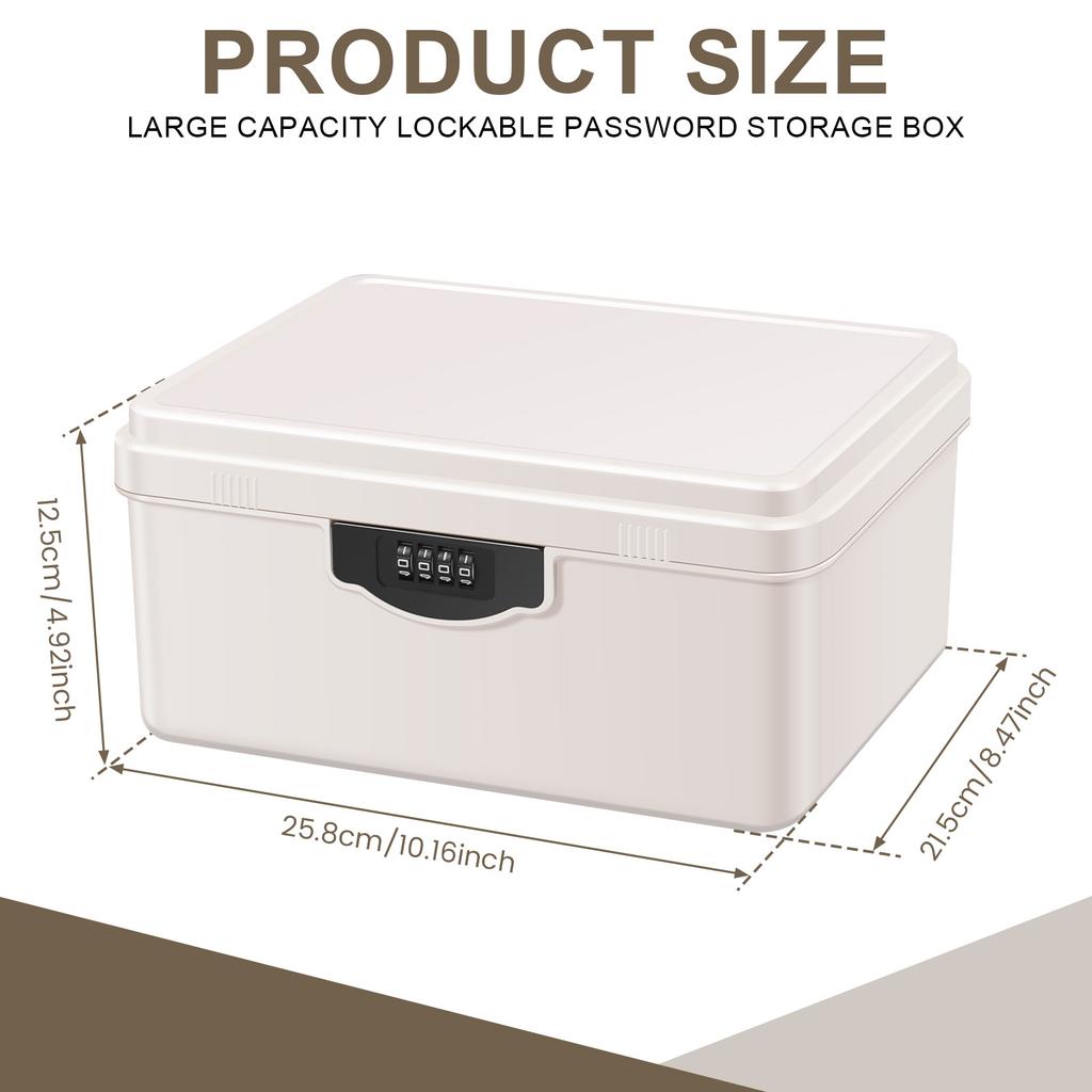 Digital Password Lock Safe Box Plastic Portable Organizer Case Household Cash Jewelry Privacy Security Storage Box with Tray