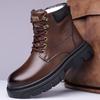 Мужские зимние ботинки Dr. Martens, утепленные флисом, высокие, кожаные, ретро, на толстой подошве, рабочие ботинки