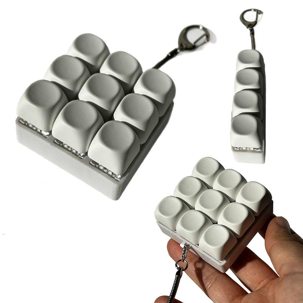 DIY клавиатура Fidget Toy Relaxing Button Finger Clicker Toys Finger Fidget Clicker Keychain Adult