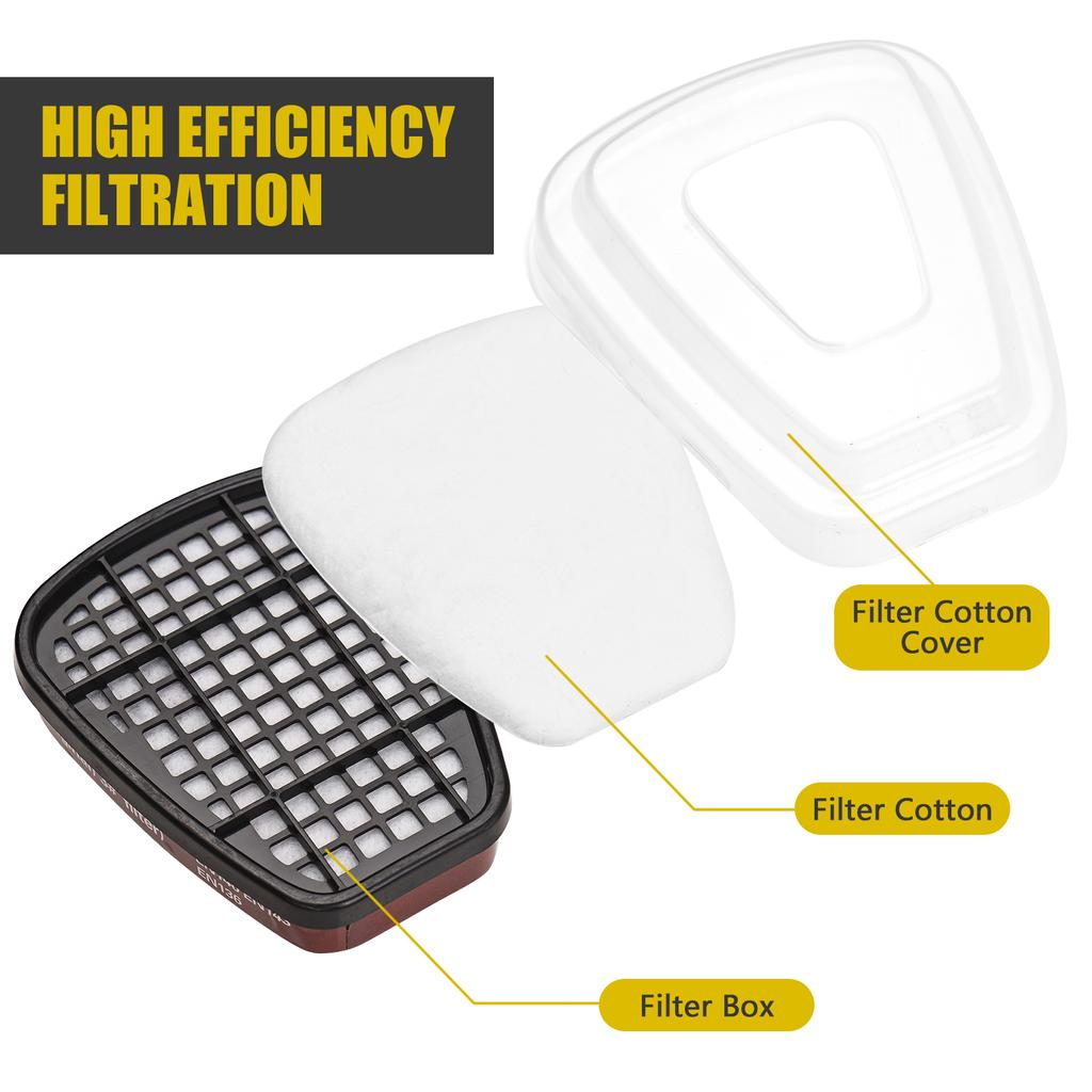 Многоразовый полнолицевой респиратор Полнолицевая крышка 16 в 1 Газовая крышка Респиратор для органических паров Широкое поле