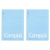 KOKUYO Блокнот Campus Soft Ring, полу-B5, B 6 мм, линовка, 34 строки, 40 листов, синий, комплект из 2 штук, импорт из Японии (СУ-С111БТ-Б)