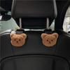 Cute Cartoon Bear Car Seat Back Hooks Storage Vehicle Headrest Organizer Hanger for Groceries Bag Handbag Car Decoration