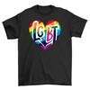 Pride_77 Rainbow Heart LGBT T-shirt - Wear Your Pride Loud and Proud! 100% Cotto