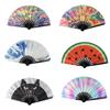 Фестивальный ручной веер, большой шелковый складной веер, классный светоотражающий веер, ручной веер-пятно, складной ручной веер