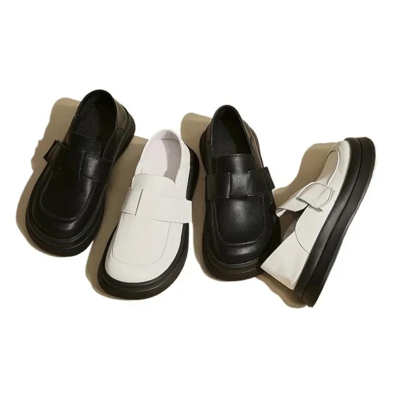 Модные винтажные женские лоферы из замшевой кожи, французский стиль, на массивной подошве, слипоны, повседневная обувь, удобная женская весенняя обувь