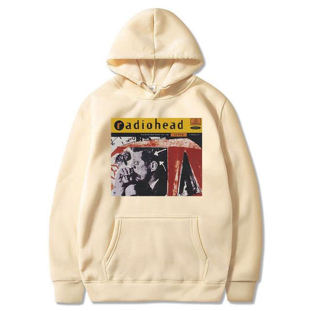 Radiohead English Rock Band 1985 Vintage Hoodie Unisex Music Album Print Sweatshirts Men's Long Sleeve Cotton Pullovers