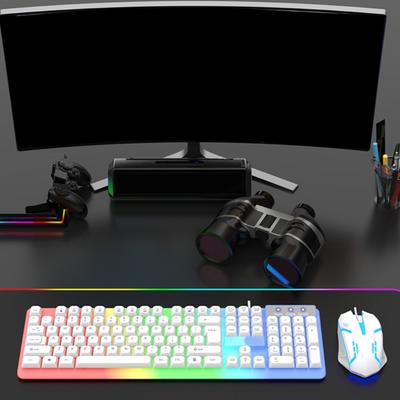 Цветная светодиодная проводная игровая клавиатура и мышь Комбо Клавиатура 104 клавиши Мышь Игровая клавиатура Механическая Программируемая
