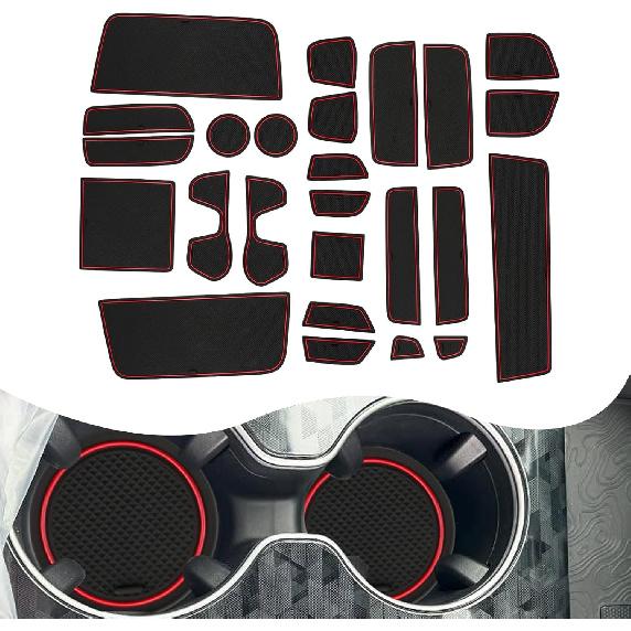 YEE PIN для Kia Seltos Вкладыш в центральную консоль Коврики в дверные карманы Дверные коврики Подходят для 2021-2024 2025 Kia Seltos 2026 Аксессуары LX/S/EX/Nightfall