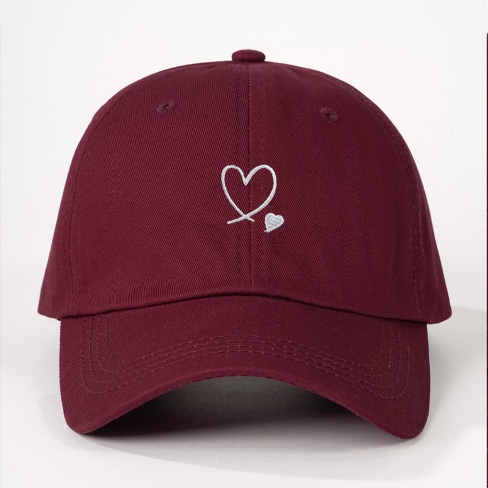 Heart Embroidered Baseball Cap UV Protection Hip Hop Hat Fashion Sun Hat Outdoor