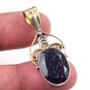 Подарочный двухцветный кулон из чистого серебра 925 пробы с натуральным синим солнечным камнем, размер 1,50 дюйма, J9Q88