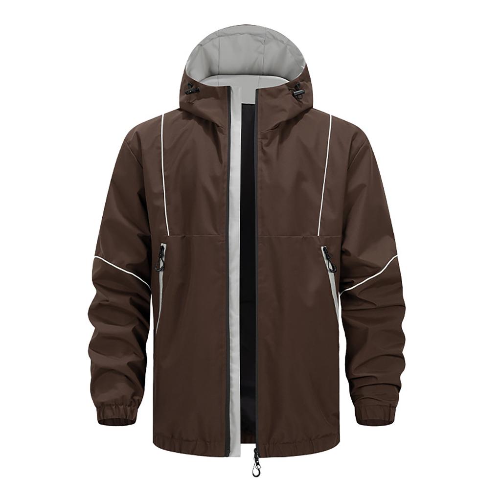 Men'S Loose Jacket Fashionable Multi Pocket Hooded Jacket