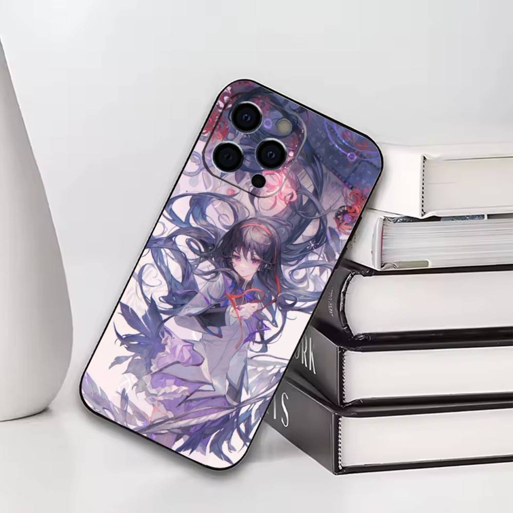 Puella Magi Madoka Magica Phone Case For iPhone17,16,15,14,13,12,11 Plus,Pro Soft Silicone Black Cover