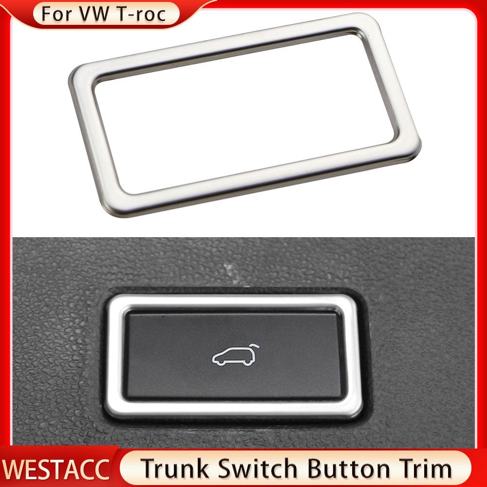 Нержавеющая сталь, кнопка переключения багажника автомобиля, рамка, декоративная наклейка, отделка для Volkswagen VW T-ROC T ROC 2018-2022