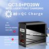 Двойное быстрое USB-зарядное устройство - 5В/9В/12В, QC3.0+PD, стандарты ЕС/США