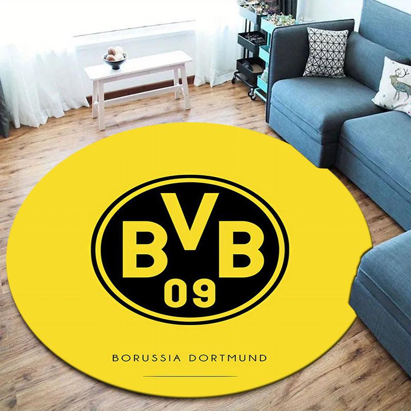 Borussia Round Area Rug,Carpet Rug for Living Room Bedroom Sofa Playroom Decor,Non-slip Floor Mat