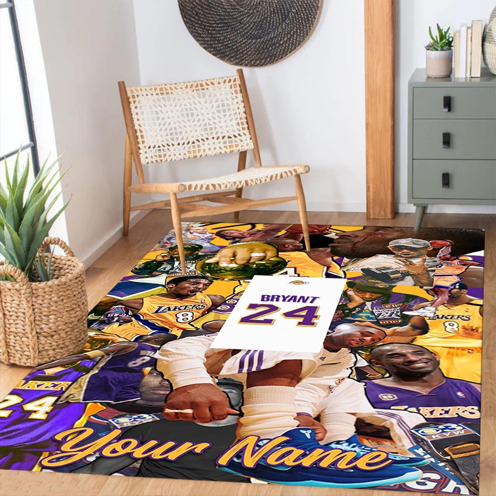 Kobe Customizable Name Carpet Suitable For Game Room Entryway Dormitory Study Room Antislip Carpet Office Home Decor Perfect Gift For Womenmen