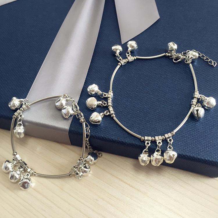 Винтажная мода браслет из тибетского серебра богемный милый супер много колокольчиков женский серебряный браслет на ногу мяо ручной работы