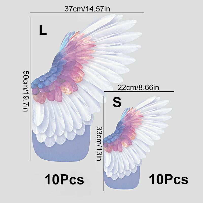 10 наборов крыльев для букета цветов своими руками, упаковочный материал «Небо и птицы», 5 цветов