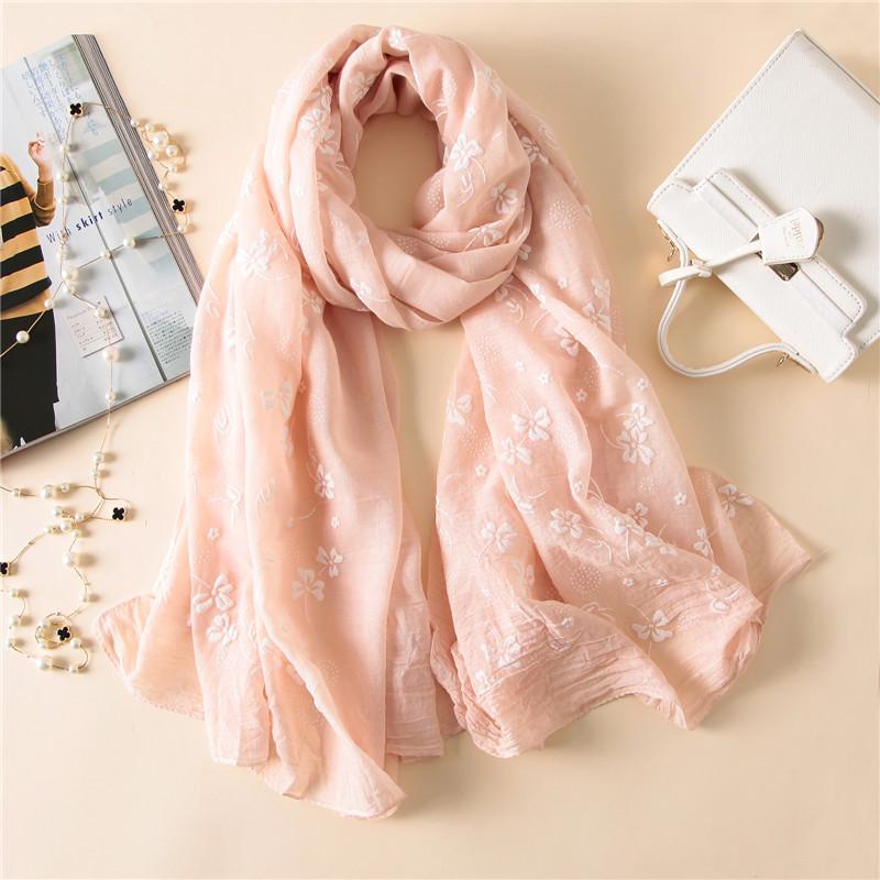 Spring/Fall Women Scarf Embroider Fashion Long Scarves Cotton Winter