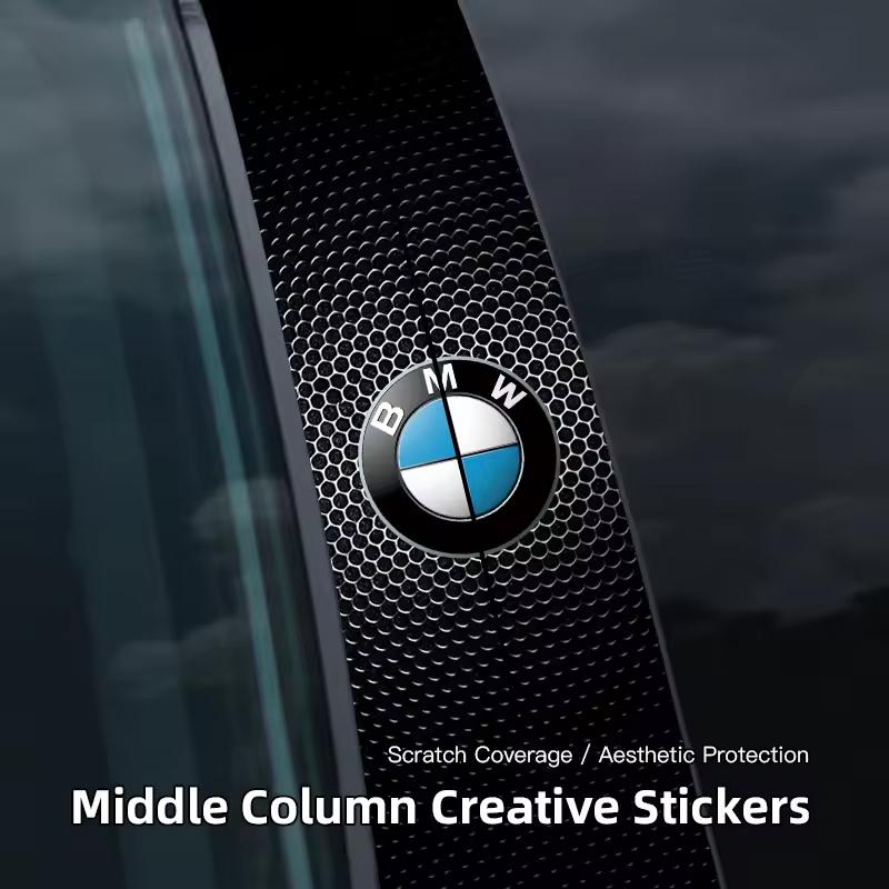 2Pcs Car Center Column Stickers B-Pillar Scratch-Resistant Decals For BMW E90 G80 M3 G30 M5 F82 F83 F20 F21 G42 F95 F96 G06 G07 JX7