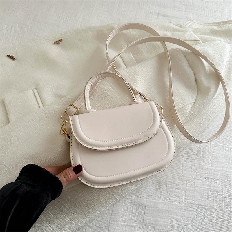 Foreign Style Simple And Fashionable Solid Color Handbag Spring Versatile Messenger Bag Saddle Bag Women