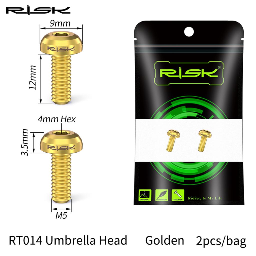 RISK 2pcs/box Road MTB Titanium Alloy Bike Bicycle M5x12 Water Bottle Cage Fixing Bolts Air Pump Holder Bracket Fixed Screw 6
