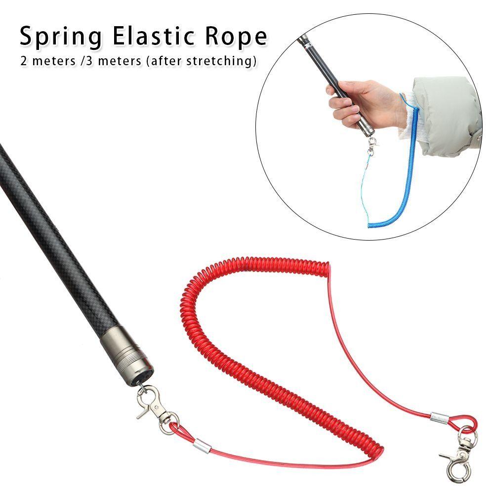 Keyring Key Chain Stretch Fishing Tools Spiral Coiled Lanyard Safety Rope Spring Elastic Rope