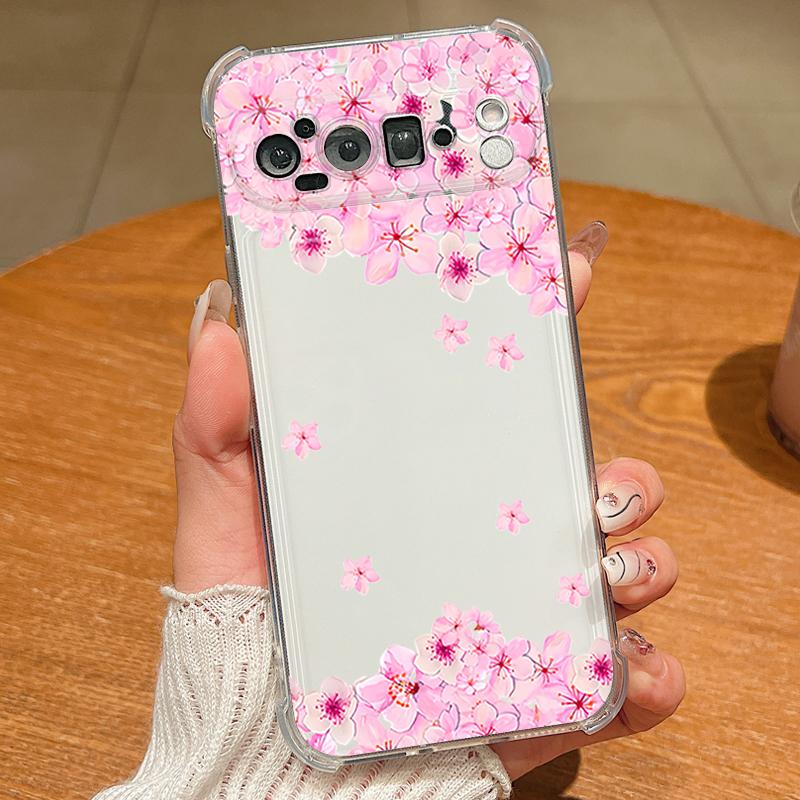 Цветной цветочный принт TPU Чехол для телефона для Google Pixel 9 Pro Pixel 9 Pro XL Прозрачная мягкая силиконовая задняя крышка для Google Pixel 9A