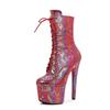 17CM Symphony Serpentine Pole Dance High Heels High-end Fashion Thin Heels Women Hate Sky High Nightclub Model Catwalk Short Boots