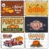 Pumpkin Vintage Poster Tin Sign Plate Thanksgiving Retro Metal Signs Plaque Bar Pub Kitchen Home Decor Halloween Gift