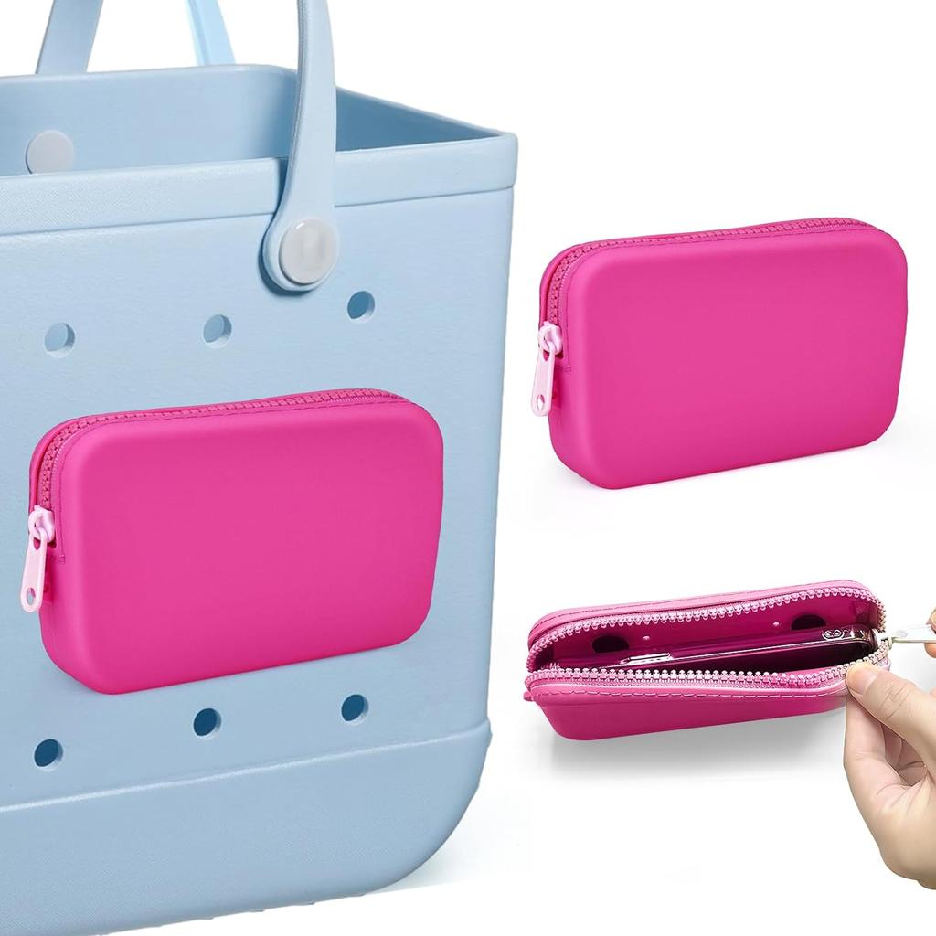 1pcs Silicone Phone Holder for Bogg Bag, Soft Silicone Insert Wallet, Bogg Bag Accessories, Beach Accessory