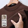 Hengyuanxiang Men's Thick Striped 100% Pure Wool Round Neck Pullover Sweater