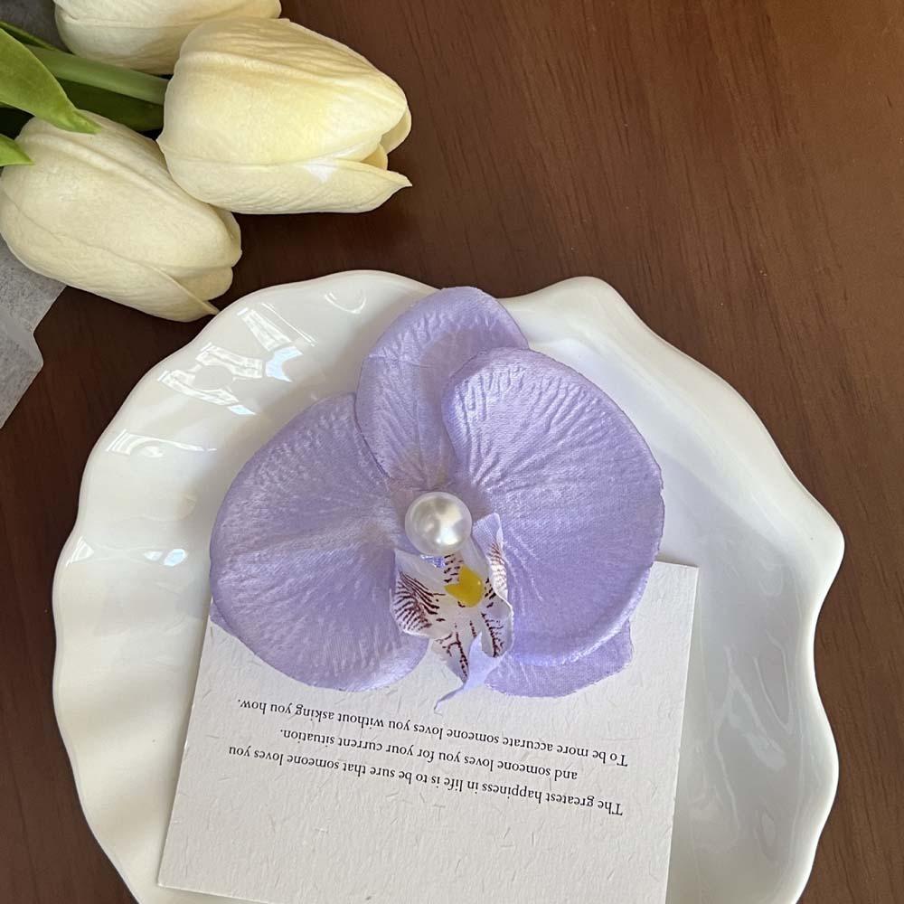 Thai Style Orchid Flower Hairpin Sweet Women Side Clip Butterfly Orchid Hair Clip Beach