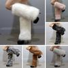 1 Pair Women Imitation Fox Fur Leg Warmers Solid Color Elastic Furry Boot Covers Knee-length Long Socks Fashion Accessories