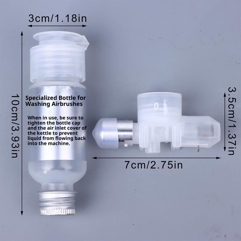 Airbrush Accessory Kit with 0.3mm/0.5mm Spray Module & Bottle - No-Clean Replacement Parts
