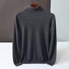 Кашемировая рубашка мужская с высоким воротником, средней и толстой вязки, теплый молодежный однотонный свитер