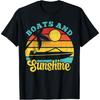Boats Sunshine Retro Vintage Yacht Sunset Boaters Captain T-Shirt for Men Women Kids