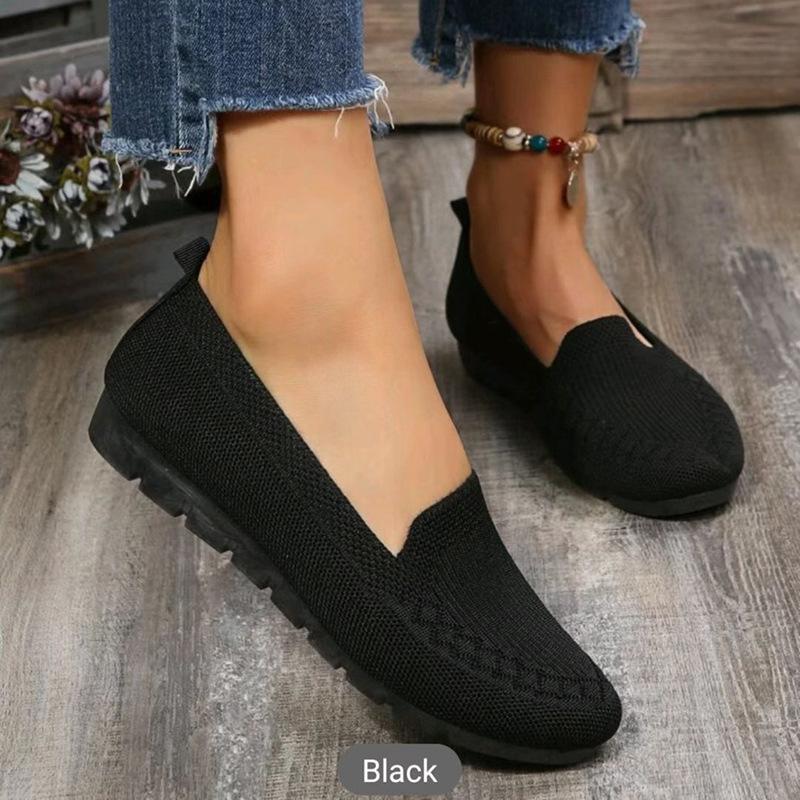 Trendy and Versatile Women's Shoes 2024 New Shallow Mouth Flat Bottomed Mesh Breathable Casual Fishing Shoes Zapatos De Mujer