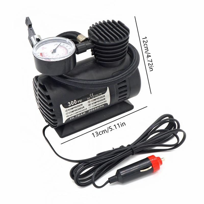 1pcs Tire Inflator, Portable Air Compressor, Tire Air Pump, for Car Motorcycle Bike, Tire Inflator with Pressure Gauge