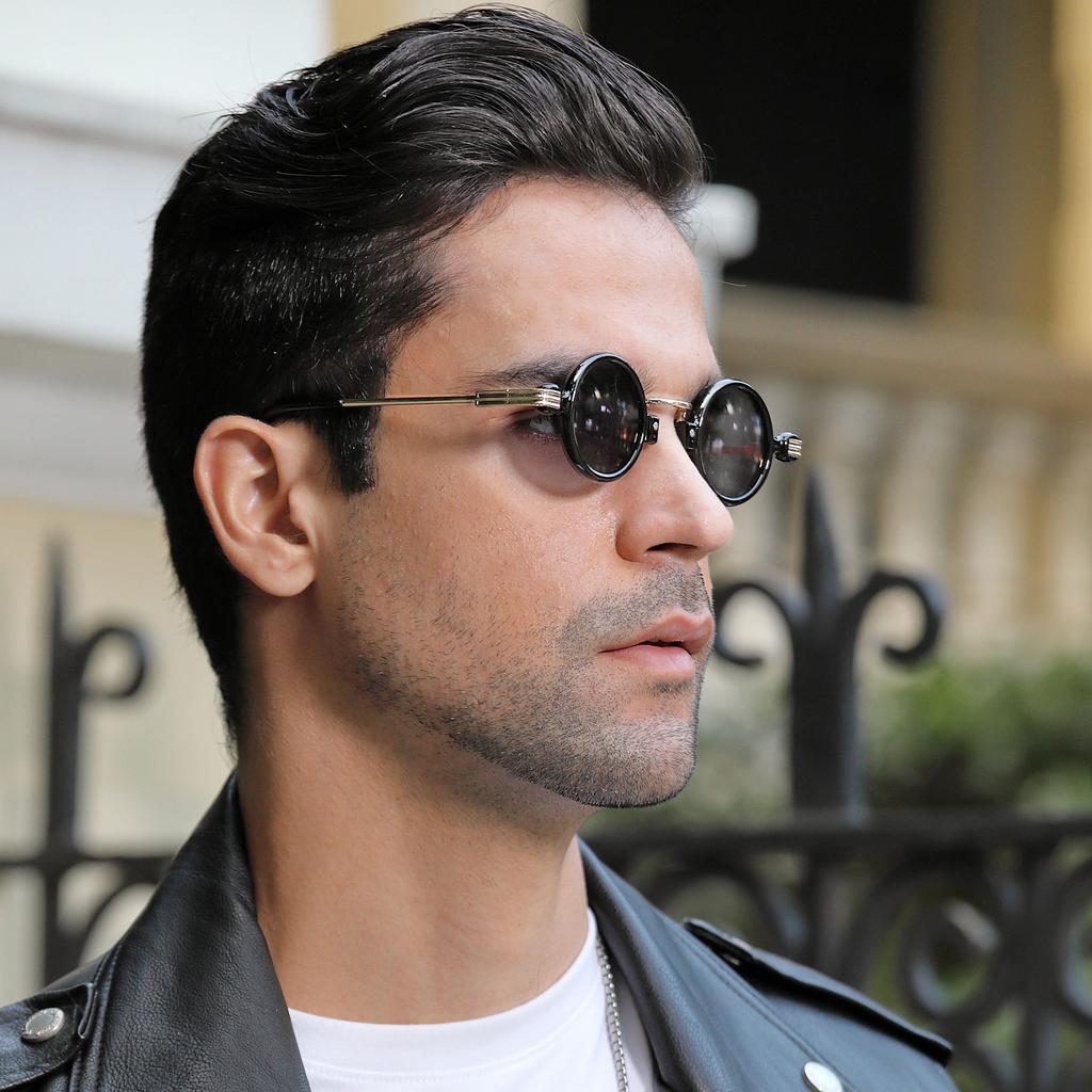 Винтажные солнцезащитные очки в стиле стимпанк в маленькой оправе для мужчин, круглые солнцезащитные очки в стиле хип-хоп для женщин 3175