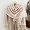 Windproof Winter Cashmere Scarf Korean Style Women Plaid Shawl Fashion Wool Tassel Scarf  Female