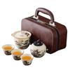Zhuchuang Jingpin Retro Ru Ware Teaware Set, Pot & 3 Cups with Grey Capsule Bag