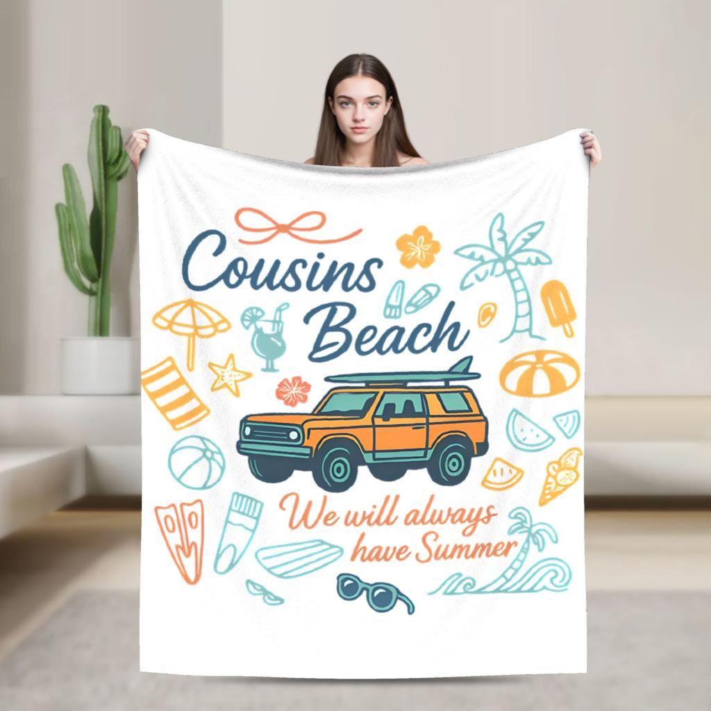 The Summer I Turned Pretty Flannel Throw Blankets Cousins Beach for Bedding Throws Knitted Blanket Travel Warm Portable Quilt