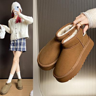 Флисовая середина помогает зимним ботинкам для женщин 2025 года, новая студенческая модель для通勤, теплые повседневные хлопковые туфли на платформе G9901