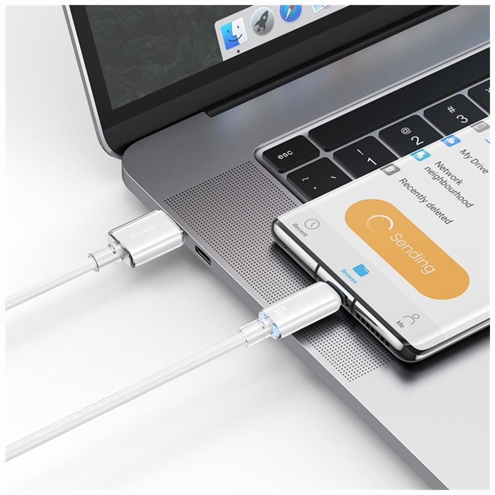 Kabel USAMS Cloud Series US-SJ658 6A     USB-A do USB-C 1,2m biały