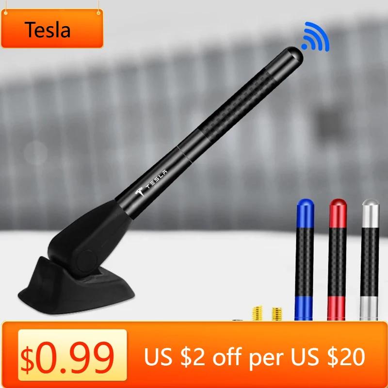 Car Sticker Tesla 12cm Car Roof Enhanced Signal Aerial Antenna Auto  for Tesla Model 3 S X Y 2022 Style Roadster Invader Coil Mo