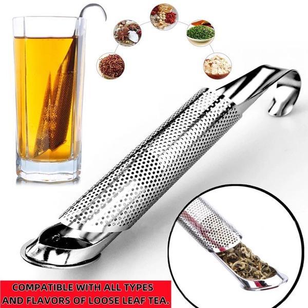 New Stainless Steel Tea Infuser Filter New Pipe Design Metal Tea Strainer for Mug Fancy Filter for Puer Tea Herb Tea Coffee Tools Kitchen Accessories