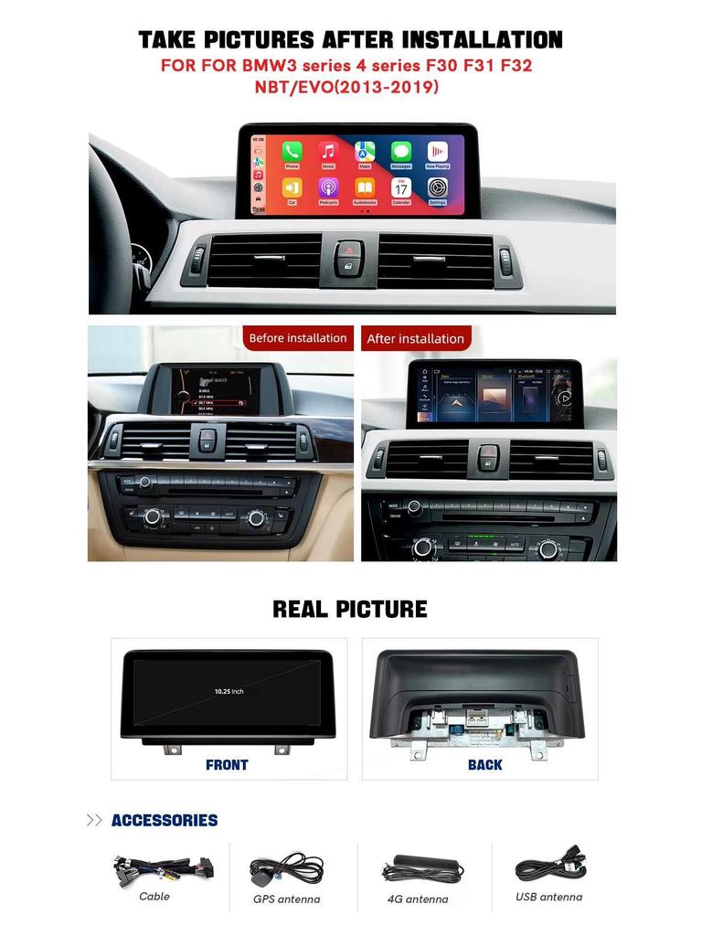 BMW X3 (2006-2010 гг.) Рамка для 9-дюймового Android GPS-навигационного дисплея